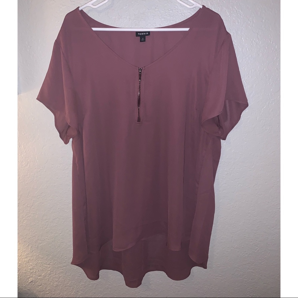 Torrid Mauve Challis with quarter zipper
